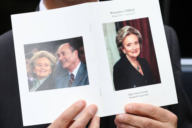 Bernadette Chirac Funeral - Paris Funeral ceremony of Bernadette Chirac, widow of former French president Jacques Chirac at Sainte-Clotilde basilica in Paris, France on June 12, 2026. Bernadette Chirac died on June 5, 2026, aged 93. Photo by Alain Guizard ABACAPRESS.COM Paris France  Copyright: xABACAx