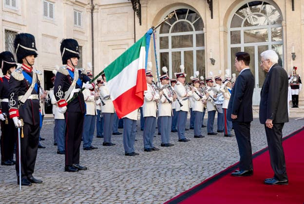 June 12, 2026, Rome, Rome, Italy: President Sergio Mattarella with the President of the Republic of Korea Lee Jae Myung, at the farewell ceremony, Rome, 12 06 2026 Rome Italy  - ZUMAa289 20260612_zia_a289_159 Copyright: xPaoloxGiandottix xAgfx