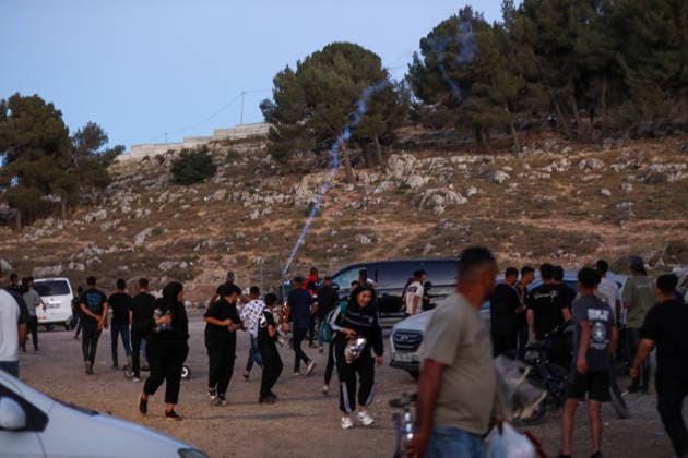 Israeli forces carry out a raid in the Solomon s Pools area in Bethlehem BETHLEHEM, WEST BANK, PALESTINE - JUNE 12: Israeli soldiers use sound and tear gas canisters to disperse Palestinian civilians, who visit Solomon’s Pools, during a raid in the village of Al-Hadr, Bethlehem, West Bank, Palestine on June 12, 2026. Wisam Hashlamoun Anadolu Bethlehem West Bank. Editorial use only. Please get in touch for any other usage.  Copyright: x2026xAnadoluxWisamxHashlamounx