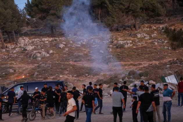 Israeli forces carry out a raid in the Solomon s Pools area in Bethlehem BETHLEHEM, WEST BANK, PALESTINE - JUNE 12: Israeli soldiers use sound and tear gas canisters to disperse Palestinian civilians, who visit Solomon’s Pools, during a raid in the village of Al-Hadr, Bethlehem, West Bank, Palestine on June 12, 2026. Wisam Hashlamoun Anadolu Bethlehem West Bank. Editorial use only. Please get in touch for any other usage.  Copyright: x2026xAnadoluxWisamxHashlamounx