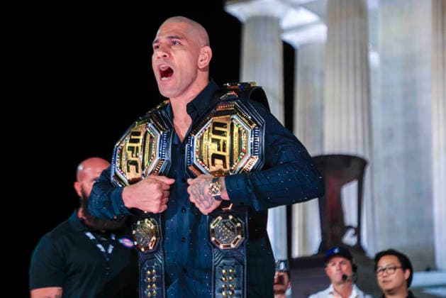 Former two-time UFC Light Heavyweight Champion and former UFC Middleweight Champion Alex Pereira attends the UFC Freedom 250 press conference at the Lincoln Memorial in Washington, DC on Friday, June 12, 2026. President Donald Trump is hosting a series of fighting matches on the South Lawn on Flag Day and his 80th birthday, June 14, in honor of America s 250th birthday.  WASP20260612706 SHAWNxTHEW