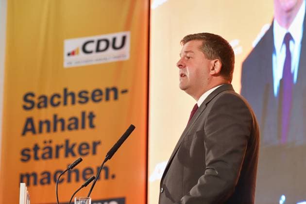 Dessau-Roßlau, Sachsen-Anhalt, Deutschland, 13.06.2026: Veranstaltungszentrum Golf-Park Dessau: 34. Landesparteitag der CDU Sachsen-Anhalt: Ministerpräsident Sven Schulze *** Dessau Roßlau, Saxony-Anhalt, Germany, 13 06 2026 Event Center Golf Park Dessau 34 State Party Conference of the CDU Saxony-Anhalt Minister President Sven Schulze Copyright: xdtsxNachrichtenagenturx dts_122841