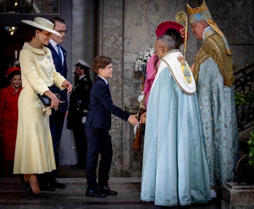 13-06-2026 Sweden Te Deum on the occasion of the celebration of the King and Queens Golden wedding anniversary in Stockholm. Prince Daniel and Crown Princess Victoria with Princess Estelle and Prince Oscar Â  Copyright: xPPEx