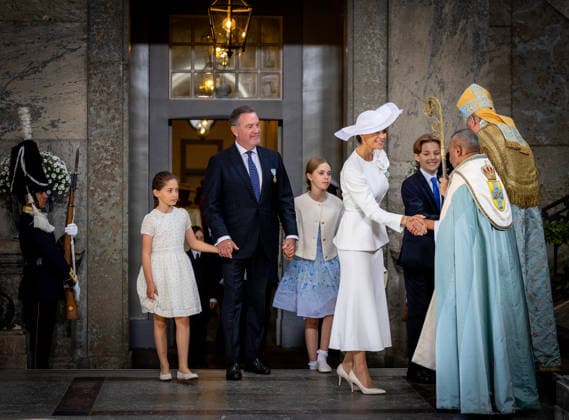 13-06-2026 Sweden Te Deum on the occasion of the celebration of the King and Queens Golden wedding anniversary in Stockholm. Princess Madeleine and Chris O Neill with Prince Nicolas, Princess Adrienne and Princess Leonore Â  Copyright: xPPEx