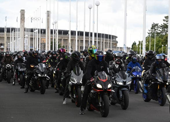 Bikers rally for road safety in Berlin BERLIN , GERMANY - JUNE 13: Motorcycle riders participate in the More Attention for Bikers ride rally in Berlin, Germany, on June 13, 2026. The event seeks to raise awareness of motorcycle safety, advocate for safer road conditions, and ensure that the interests of bikers are considered in transportation policy. Volodymyr Sindieiev Anadolu Berlin Germany. Editorial use only. Please get in touch for any other usage.  Copyright: x2026xAnadoluxVolodymyrxSindieievx