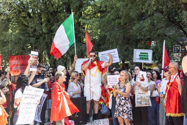 IPA85646520 - Milan, Largo Cairoli, Piazza Castello, June 13, 2026, Protest: Albania Is Not for Sale a demonstration by the Albanian community against the Rama government and the resort  Copyright: xFrancescoxEnriquezx xFrancescoxEnriquezx 85646520