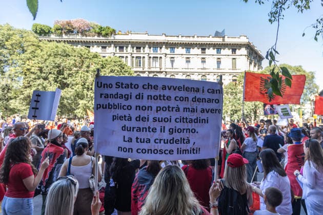 IPA85646528 - Milan, Largo Cairoli, Piazza Castello, June 13, 2026, Protest: Albania Is Not for Sale a demonstration by the Albanian community against the Rama government and the resort  Copyright: xFrancescoxEnriquezx xFrancescoxEnriquezx 85646528