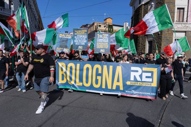 IPA85647079 - Rally in Rome in support of remigration, organized by the Remigration and Reconquest committee  Copyright: xMatteoxNardonex xx 85647079