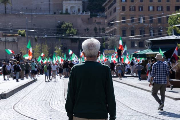 IPA85647089 - Rally in Rome in support of remigration, organized by the Remigration and Reconquest committee  Copyright: xMatteoxNardonex xx 85647089