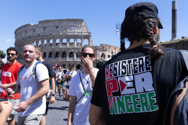 IPA85647920 - Demonstration in Rome against forced repatriation, organized by the CGIL of Rome and Lazio, the ANPI, and other anti-fascist associations  Copyright: xMatteoxNardonex xx 85647920