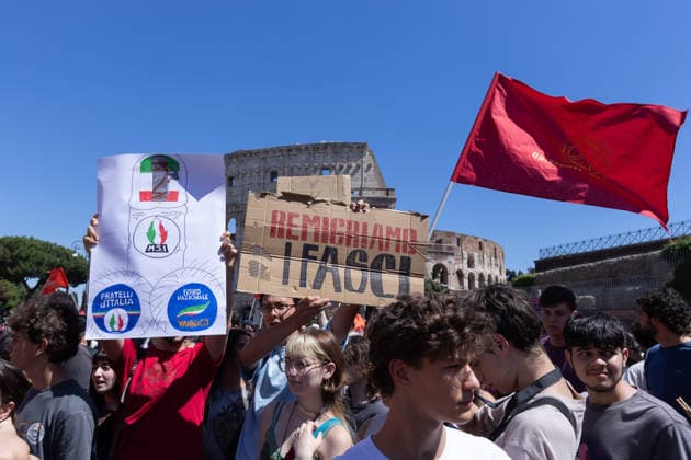IPA85647924 - Demonstration in Rome against forced repatriation, organized by the CGIL of Rome and Lazio, the ANPI, and other anti-fascist associations  Copyright: xMatteoxNardonex xx 85647924