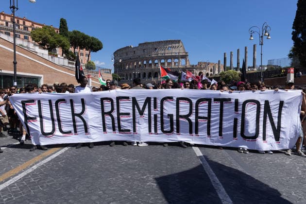 IPA85647954 - Demonstration in Rome against forced repatriation, organized by the CGIL of Rome and Lazio, the ANPI, and other anti-fascist associations  Copyright: xMatteoxNardonex xx 85647954