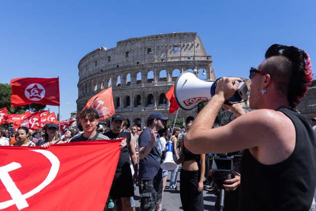 IPA85647932 - Demonstration in Rome against forced repatriation, organized by the CGIL of Rome and Lazio, the ANPI, and other anti-fascist associations  Copyright: xMatteoxNardonex xx 85647932