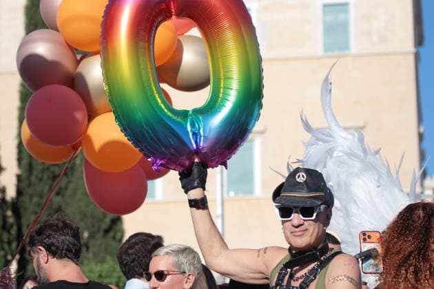 June 13, 2026, Athens, Greece: Participants gather outside the Greek Parliament in Syntagma Square during the Athens Pride 2026 march in Athens. Thousands of people took part in the annual event, celebrating diversity and calling for equality and the protection of LGBTQ+ rights. Athens Greece - ZUMAv62_ 20260613_zaf_v62_007 Copyright: xAristidisxVafeiadakisx