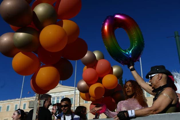 June 13, 2026, Athens, Greece: Participants gather outside the Greek Parliament in Syntagma Square during the Athens Pride 2026 march in Athens. Thousands of people took part in the annual event, celebrating diversity and calling for equality and the protection of LGBTQ+ rights. Athens Greece  - ZUMAv62_ 20260613_zaf_v62_015 Copyright: xAristidisxVafeiadakisx