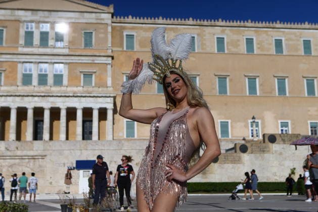 June 13, 2026, Athens, Greece: Participants gather outside the Greek Parliament in Syntagma Square during the Athens Pride 2026 march in Athens. Thousands of people took part in the annual event, celebrating diversity and calling for equality and the protection of LGBTQ+ rights. Athens Greece  - ZUMAv62_ 20260613_zaf_v62_013 Copyright: xAristidisxVafeiadakisx