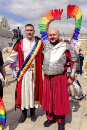 The 25th Pride Warsaw. Parade participants in traditional sarmatian and Hussar costumes. Warsaw Poland Copyright: xMikolajxJaneczekx