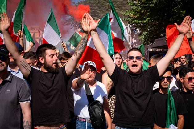 June 13, 2026, Rome, Rm, Italy: Thousands from across Italy join the march for remigration. Participants demand a concrete solution to the emergency of demographic replacement and mass immigration Rome Italy  - ZUMAg256 20260613_znp_g256_002 Copyright: xMarcoxDixGianvitox