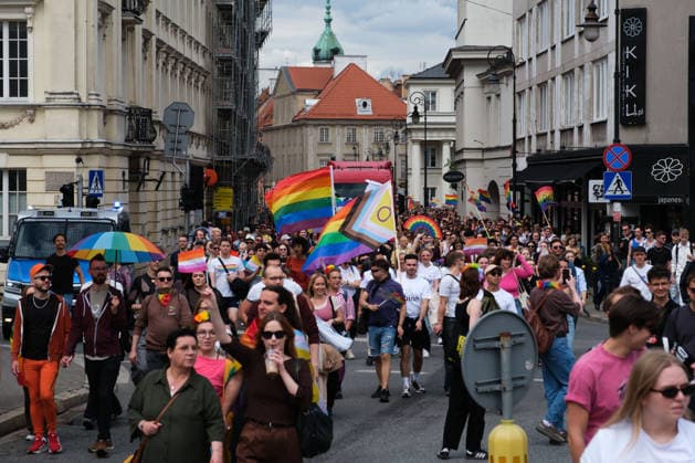 June 13, 2026, Warsaw, Masovian Voivodeship, Poland: Thousands of people march during the 25th annual Warsaw LGBTQ+ Pride Parade, known in Polish as the Equality Parade. LGBTQ+ people in Poland do not have the right to same-sex civil partnerships, marriage, and child adoption, while also facing homophobia and queerphobia from a largely conservative society. Therefore, the parade is organized primarily as a march for equal rights. Warsaw Poland - ZUMAk204 20260613_zip_k204_022 Copyright: xRomanxKozielx