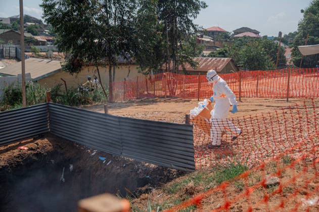 Ebola outbreak in Democratic Republic of Congo BUNIA, DEMOCRATIC REPUBLIC OF THE CONGO - JUNE 13: Personal protective equipment used by healthcare workers are also separated and transported to an incineration site for disposal in accordance with biomedical waste management protocols, as an infected citizen who has the Ebola virus has died in Bunia, Democratic Republic of the Congo (DRC), on June 13, 2026. Stringer Anadolu Bunia Democratic Republic of the Congo. Editorial use only. Please get in touch for any other usage.  Copyright: x2026xAnadoluxStringerx