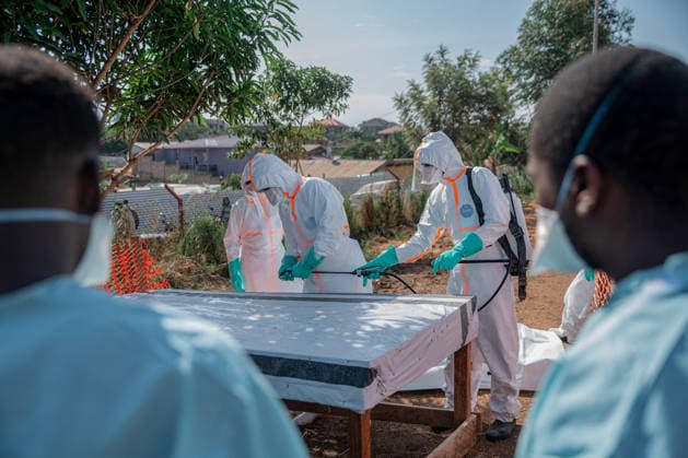 Ebola outbreak in Democratic Republic of Congo BUNIA, DEMOCRATIC REPUBLIC OF THE CONGO - JUNE 13: Health teams carried out large-scale disinfection operations in the region as an infected citizen who has the Ebola virus has died in Bunia, Democratic Republic of the Congo (DRC), on June 13, 2026. Stringer Anadolu Bunia Democratic Republic of the Congo. Editorial use only. Please get in touch for any other usage.  Copyright: x2026xAnadoluxStringerx