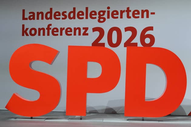 Landesdelegiertenkonferenz der NRWSPD am 13.06.2026 im The Frame in Düsseldorf Symbolfoto: Logo Schriftzug Landesdelegiertenkonferenz 2026 SPD *** NRWSPD state delegates conference on 13 06 2026 at The Frame in Düsseldorf Symbol photo Logo Lettering State delegates conference 2026 SPD xRx