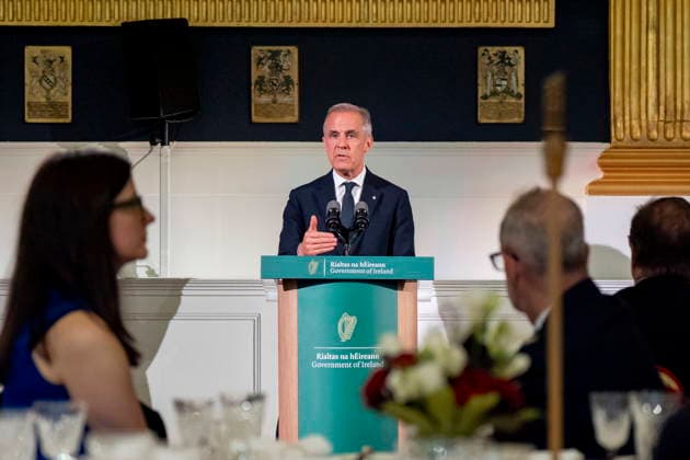 June 13, 2026, Dublin, Ireland: Prime Minister Mark Carney gives remarks at the Dublin Castle in Dublin, on Saturday, June 13, 2026. Dublin Ireland  - ZUMAc35_ 20260613_zaf_c35_054 Copyright: xChristopherxKatsarovx