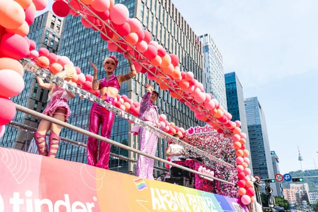 June 13, 2026, Seoul, South Korea: Drag artist GVAN, Sissy and YouTube Creator Kim Ddol-ddol perform on the parade car during the Seoul Queer Parade. The 27th Seoul Queer Parade (SQP) was held in Seoul, South Korea..It is a public cultural event held downtown every year to promote LGBTQIA+ visibility, human rights, cultural enjoyment, and pride. Seoul South Korea - ZUMAs197 20260613_aaa_s197_168 Copyright: xSimonxShinx