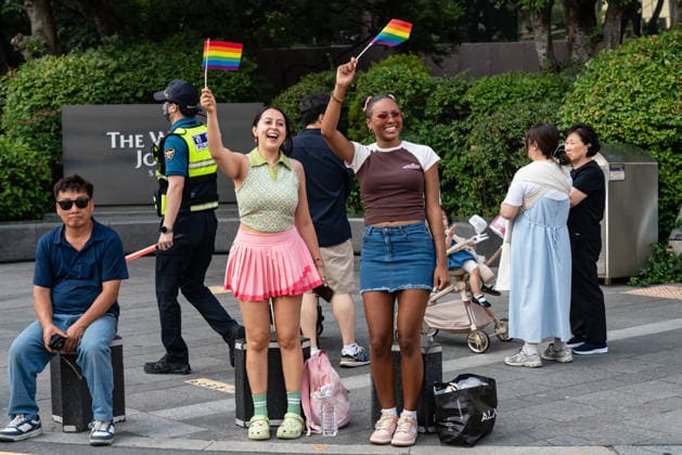 June 13, 2026, Seoul, South Korea: Participants wave pride flags during Seoul Queer Parade in Seoul downtown. The 27th Seoul Queer Parade (SQP) was held in Seoul, South Korea..It is a public cultural event held downtown every year to promote LGBTQIA+ visibility, human rights, cultural enjoyment, and pride. Seoul South Korea - ZUMAs197 20260613_aaa_s197_175 Copyright: xSimonxShinx