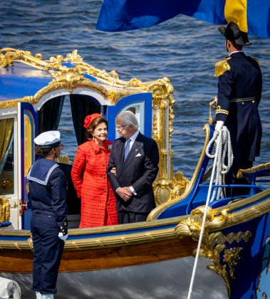13-06-2026 Sweden Embarking Vasaorden, Skeppsbron on the occasion of the celebration of the King and Queens Golden wedding anniversary in Stockholm. King Carl Gustaf and Queen Silvia Â  Copyright: xPPEx
