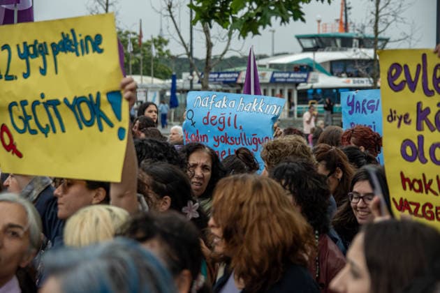 June 13, 2026, Istanbul, Istanbul, Turkey: Women s, LGBTQ+ and children s rights organizations gathered to protest the government s proposed 12th Judicial Reform Package, holding a press statement against what they describe as a measure that would restrict fundamental rights and freedoms. Speakers criticized provisions related to alimony, custody, mediation in cases involving violence, LGBTQ+ rights, children s rights and social media regulations, arguing that the package would increase state control over private life and weaken existing legal protections. The groups called for the complete withdrawal of the proposal and reaffirmed their commitment to defending equal rights, freedom and a life free from violence. Istanbul Turkey - ZUMAt171 20260613_zip_t171_037 Copyright: xAbdullahxTepelix