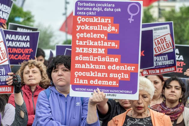 June 13, 2026, Istanbul, Istanbul, Turkey: Women s, LGBTQ+ and children s rights organizations gathered to protest the government s proposed 12th Judicial Reform Package, holding a press statement against what they describe as a measure that would restrict fundamental rights and freedoms. Speakers criticized provisions related to alimony, custody, mediation in cases involving violence, LGBTQ+ rights, children s rights and social media regulations, arguing that the package would increase state control over private life and weaken existing legal protections. The groups called for the complete withdrawal of the proposal and reaffirmed their commitment to defending equal rights, freedom and a life free from violence. Istanbul Turkey - ZUMAt171 20260613_zip_t171_054 Copyright: xAbdullahxTepelix