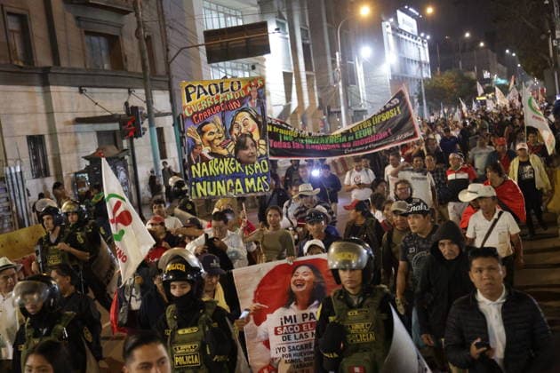 Peruvians march in Lima following shift in election vote count LIMA, PERU - JUNE 13: Hundreds of citizens marched through the streets of downtown after the latest election results were released on June 13, 2026, in Lima, Peru. Supporters and citizen groups marched toward the headquarters of the National Jury of Elections after presidential candidate Keiko Fujimori moved into the lead in the official vote count, following several days in which left-wing candidate Roberto Sanchez had maintained a slight advantage. With 98.25% of ballots processed, the gap between the two candidates is fewer than 5,000 votes. The demonstration reflected the anticipation and political tension gripping the country as the vote count continues in one of the closes  Copyright: x2026xAnadoluxEduardoxAmatxyxLeonxVillanuevax
