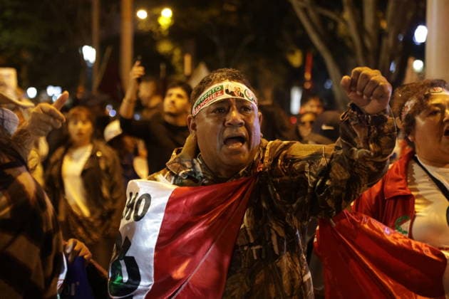 Peruvians march in Lima following shift in election vote count LIMA, PERU - JUNE 13: Hundreds of citizens marched through the streets of downtown after the latest election results were released on June 13, 2026, in Lima, Peru. Supporters and citizen groups marched toward the headquarters of the National Jury of Elections after presidential candidate Keiko Fujimori moved into the lead in the official vote count, following several days in which left-wing candidate Roberto Sanchez had maintained a slight advantage. With 98.25% of ballots processed, the gap between the two candidates is fewer than 5,000 votes. The demonstration reflected the anticipation and political tension gripping the country as the vote count continues in one of the closes  Copyright: x2026xAnadoluxEduardoxAmatxyxLeonxVillanuevax