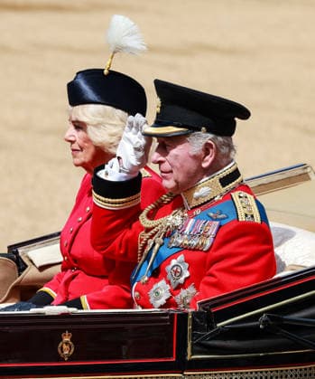 June 13, 2026, London, United Kingdom: Queen Camilla and King Charles III seen during Trooping the Colour at Horse Guards Parade in London. London United Kingdom - ZUMAs197 20260613_aaa_s197_696 Copyright: xBrettxCovex
