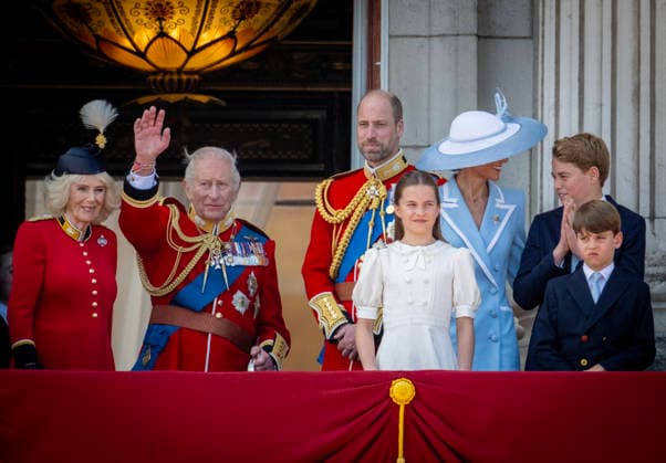 13-06-2026 England Prince George and Prince William and Princess Charlotte and Catherine, Princess of Wales and Prince Louis and King Charles and Queen Camilla during the Kings Birthday Parade Trooping the Colour in London Â  Copyright: xPPEx