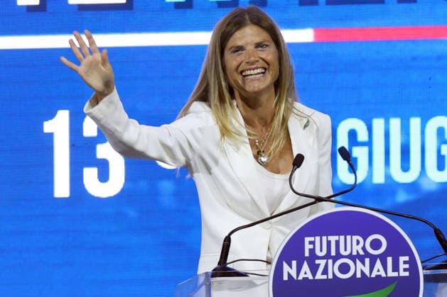 IPA85675414 - Rome, Italy June 14, 2026: Laura Ravetto. The second day of Roberto Vannacci™s National Assembly. Politicians, local officials, and supporters from across Italy have gathered in the capital for a day of discussion focused on the country™s major challenges. At the center of the debate are the issues of security, national sovereignty, economic development, and Italy™s role on the international stage. The event represents a moment of political and organizational consolidation, with the aim of defining strategies and priorities for the movement™s future.  Copyright: xmarcoxiacobuccix xmarcoxiacobuccix 85675414