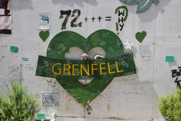 June 14, 2026, London, England, United Kingdom: Tributes on the memorial wall next to Grenfell Tower on the ninth anniversary of the disaster. 72 people died when a fire broke out in the block of flats in North Kensington in 2017. London United Kingdom  - ZUMAv130 20260614_zip_v130_004 Copyright: xVukxValcicx