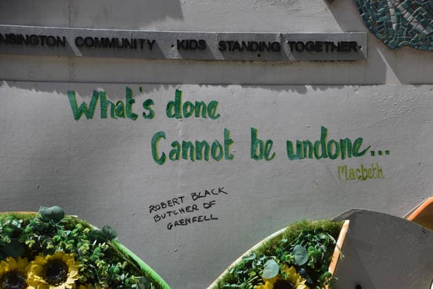 June 14, 2026, London, England, United Kingdom: Tributes on the memorial wall next to Grenfell Tower on the ninth anniversary of the disaster. 72 people died when a fire broke out in the block of flats in North Kensington in 2017. London United Kingdom  - ZUMAv130 20260614_zip_v130_005 Copyright: xVukxValcicx