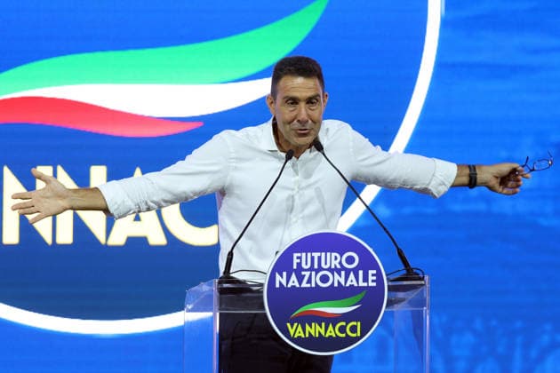 IPA85678279 - Rome, Italy June 14, 2026: Roberto Vannacci. The second day of Roberto Vannacci™s National Assembly. Politicians, local officials, and supporters from across Italy have gathered in the capital for a day of discussion focused on the country™s major challenges. At the center of the debate are the issues of security, national sovereignty, economic development, and Italy™s role on the international stage. The event represents a moment of political and organizational consolidation, with the aim of defining strategies and priorities for the movement™s future.  Copyright: xmarcoxiacobuccix xmarcoxiacobuccix 85678279