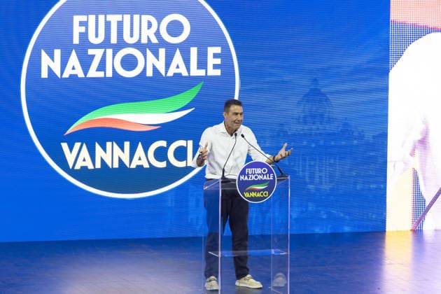 IPA85678306 - Roberto Vannacci during the National Constituent Assembly of Futuro Nazionale at the Auditorium della Conciliazione in Rome  Copyright: xMatteoxNardonex xx 85678306