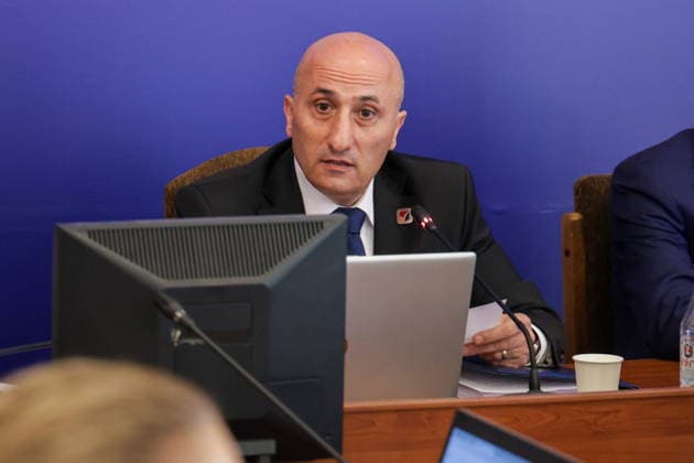 ARMENIA, YEREVAN - JUNE 14, 2026: President of the Central Election Commission of Armenia Vahagn Hovakimyan is seen in the offices of the Central Electoral Commission of Armenia during the announcement of the results of the 2026 Armenian parliamentary election Yerevan Armenia  - ZUMAt113 20260614_zaa_t113_084 Copyright: xAlexanderxPatrinx