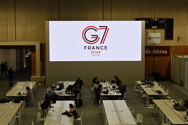 G7 Summit - Illustration - Evian G7 logo ahead of the G7 summit, in Evian, France on June 14, 2026. Photo by Ammar Abd Rabbo ABACAPRESS.COM Evian France  Copyright: xAbdxRabboxAmmar ABACAx