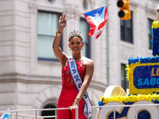 New York, NY June 14: Participants march in the annual National Puerto Rican Day Parade along Fifth Avenue in Manhattan celebrating Puerto Rican culture, heritage, and contributions to New York City on June 14, 2026. Credit: Xavier Diaz . USA  - ZUMAa123 20260614_zaa_a123_014 Copyright: xAdMediax