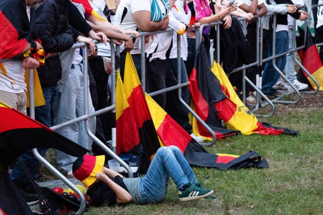 June 14, 2026, Frankfurt, Hesse, Germany: A kid reacts during the live broadcast of the FIFA World Cup match between Germany and Curacao in Frankfurt am Main, Germany. Frankfurt Germany - ZUMAb332 20260614_zip_b332_009 Copyright: xMatiasxBasualdox