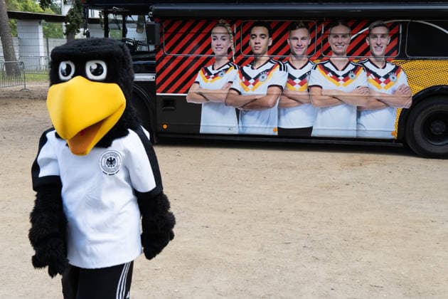 June 14, 2026, Frankfurt, Hesse, Germany: Paule, the German national team mascot, is seen at Deutsche Bank Park at a public viewing of the FIFA World Cup match between Germany and Curacao in Frankfurt am Main, Germany. Frankfurt Germany - ZUMAb332 20260614_zip_b332_014 Copyright: xMatiasxBasualdox