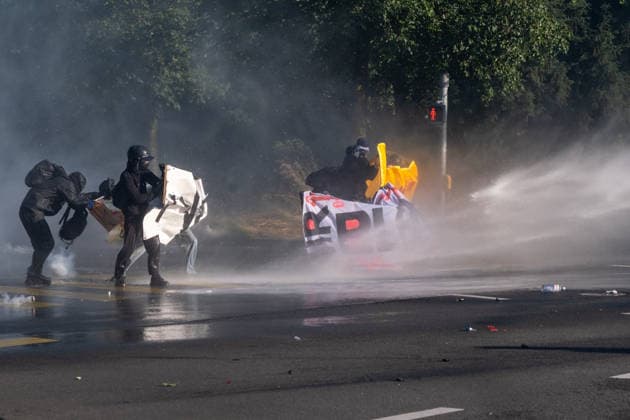 Reportage - G7 Summit Protests Geneve, Switzerland, 14 06 2026. during G7 Summit Protests, Reportage in Geneve, Switzerland, June 14 2026 Geneve City center Switzerland Copyright: xLeonardoxGaravagliax xLiveMediax LPN_2523614