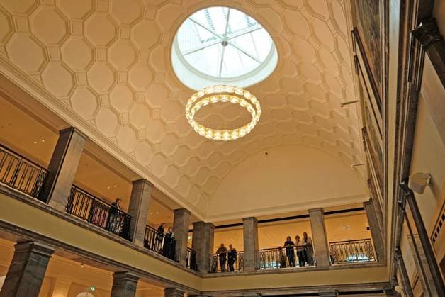 Eröffnung Kurhaus. Aachen, 14.06.2026: Eröffnung - Tag der offenen Tür Kurhaus Aachen. Das instandgesetzte und umgebaute Gebäude wurde der breiten Aachener Öffentlichkeit vorgestellt. Zentrale Halle mit Oberlicht. Aachen Monheimsallee NRW Deutschland *** Opening Kurhaus Aachen, 14 06 2026 Opening Open Day Kurhaus Aachen The renovated and converted building was presented to the general public in Aachen Central hall with skylight Aachen Monheimsallee NRW Germany