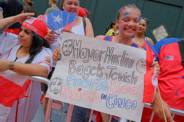 June 14, 2026, New York, New York, USA: Puerto Rican pride at the 69th annual Puerto Rican Day Parade which made its way up Fifth Avenue to a sea of red white and blue celebrating the expansive cultural legacy and global footprint of .Puerto Rico. Salsa music, floats, dance and Puerto Rican pride filled the air as thousands marched and.watched from the sidelines. New York USA - ZUMAh156 20260614_znp_h156_009 Copyright: xMiloxHessx