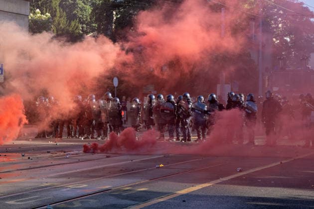 IPA85696550 - Geneva, Switzerland, June 14, 2026. During G7 Summit Protests, Report from Geneva, Switzerland, June 14, 2026  Copyright: xLeonardoxGaravaglia LiveMediax xLeonardoxGaravaglia LiveMediax 85696550